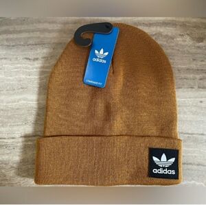 NWT Adidas Unisex Originals Trefoil Beanie  - Gd Orche/white